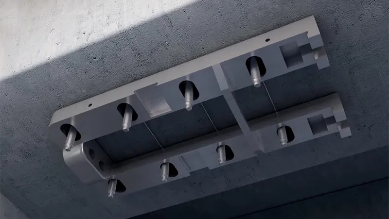 Sistema de pretensado de placas de CFRP pretensadas